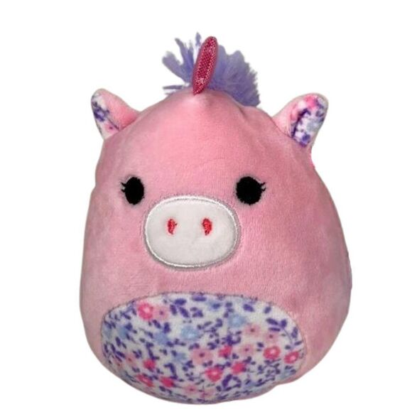 Kellytoy Mini Squishmallows 5” Mikah the Pink Unicorn with Floral Belly - Picture 1 of 7